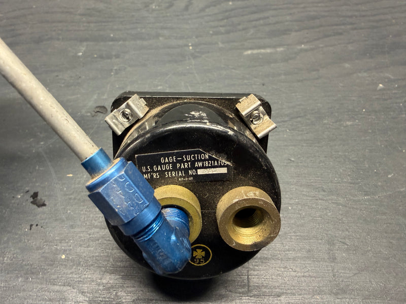 U.S. Gauge suction (vacuum) gauge — Piper-marked